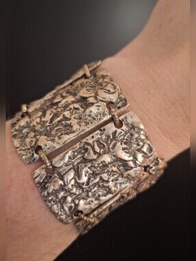 Italian Silver Large Chunky Bracelet